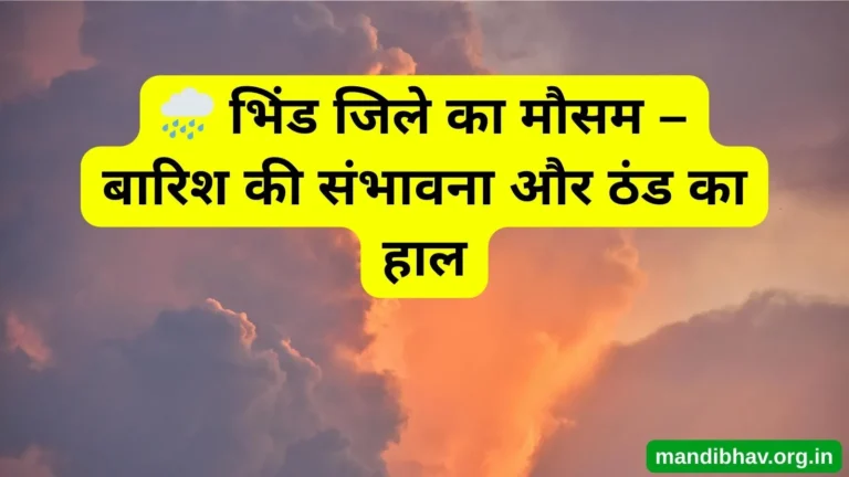 भिंड का आज का मौसम – बारिश ठंड और तापमान की ताज़ा जानकारी