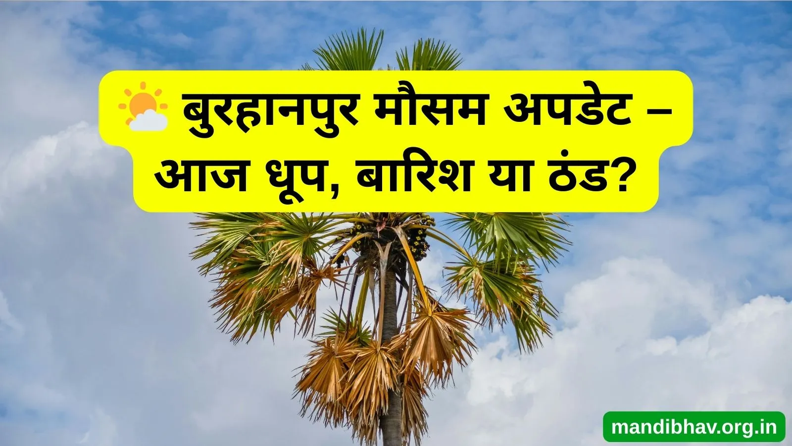 बुरहानपुर का आज का मौसम – बारिश  ठंड और तापमान की ताज़ा जानकारी